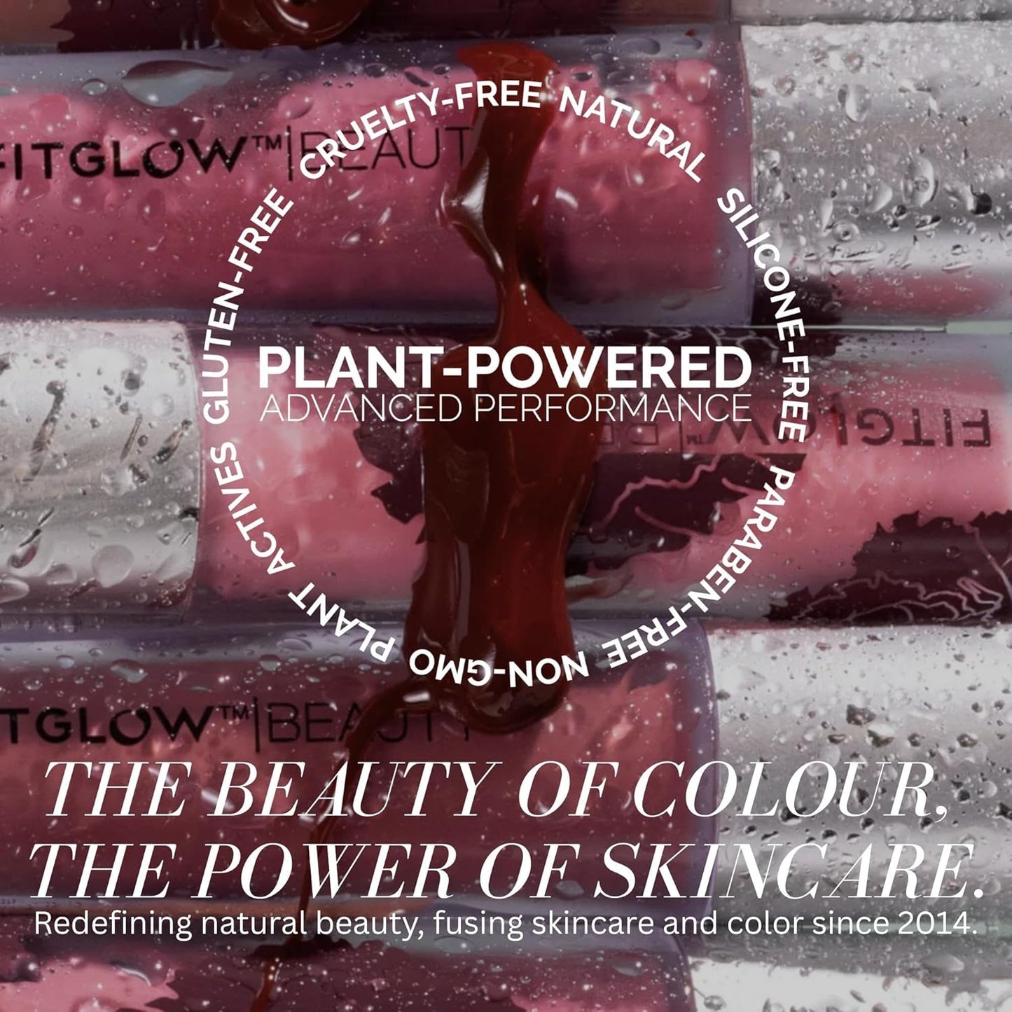 FITGLOW Beauty Lip Colour Serum | Hydrating Lip Gloss | Plumping Anti-Aging Lip Treatment | Natural Shine with Pomegranate Sterols & Collagen | Buildable Color for Dry Chapped Lips | Buff Pearl - 10g