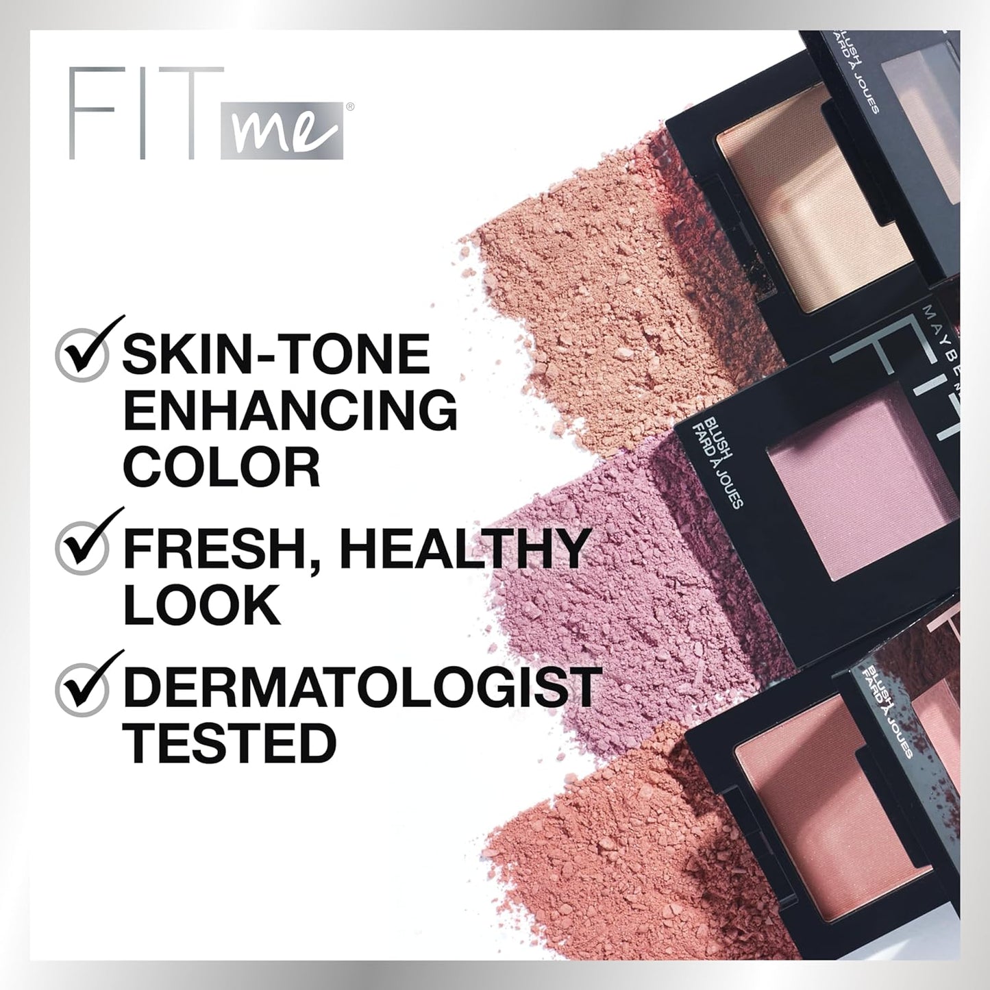 Maybelline Fit Me Blush, Lightweight, Smooth, Blendable, Long-lasting All-Day Face Enhancing Makeup Color, Nude, 1 Count