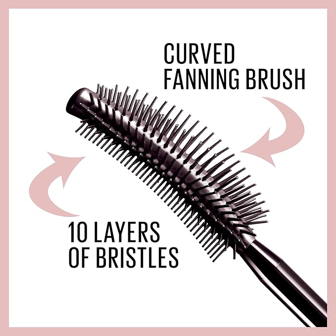 Maybelline Lash Sensational Waterproof Mascara, Lengthening and Volumizing for a Full Fan Effect, Brownish Black, 1 Count