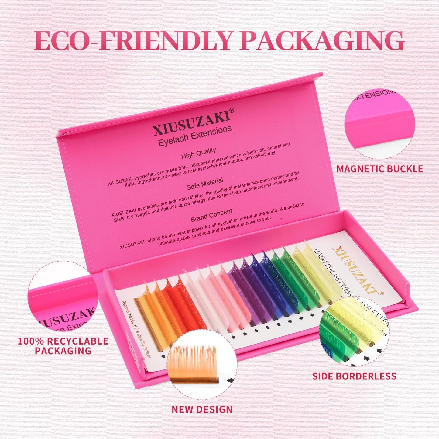 Eyelash Extensions Colored Lashes Extension 0.07 C Curl Lashes 8mm Classic Lash Extensions Soft Individual Lashes 16 Rows Natural False Eyelashes Volume Lashes Professional Use(Colored,0.07-C,8mm)