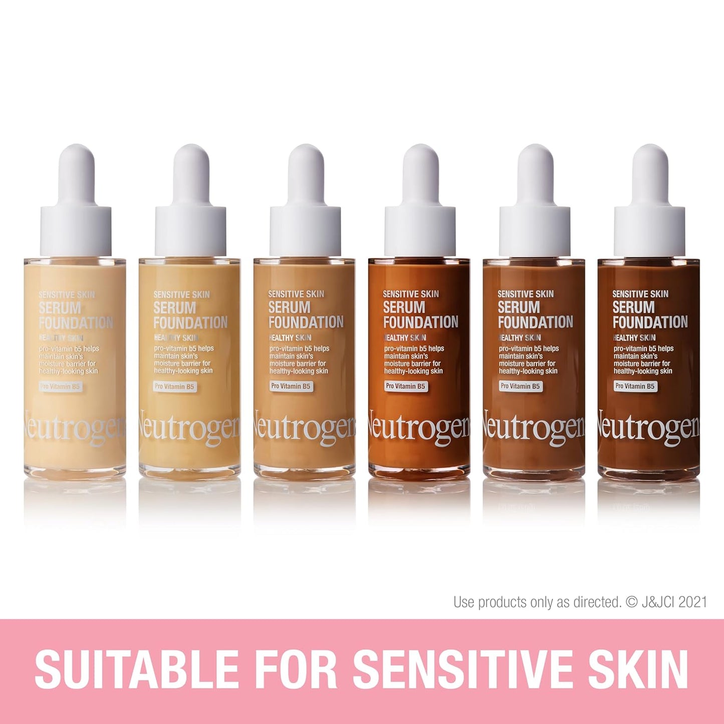 Neutrogena Healthy Skin Sensitive Skin Serum Foundation with Pro-Vitamin B5, Color Correcting & Pore Minimizing Liquid Foundation & Face Serum, Buildable Coverage, Medium 03, 1 oz