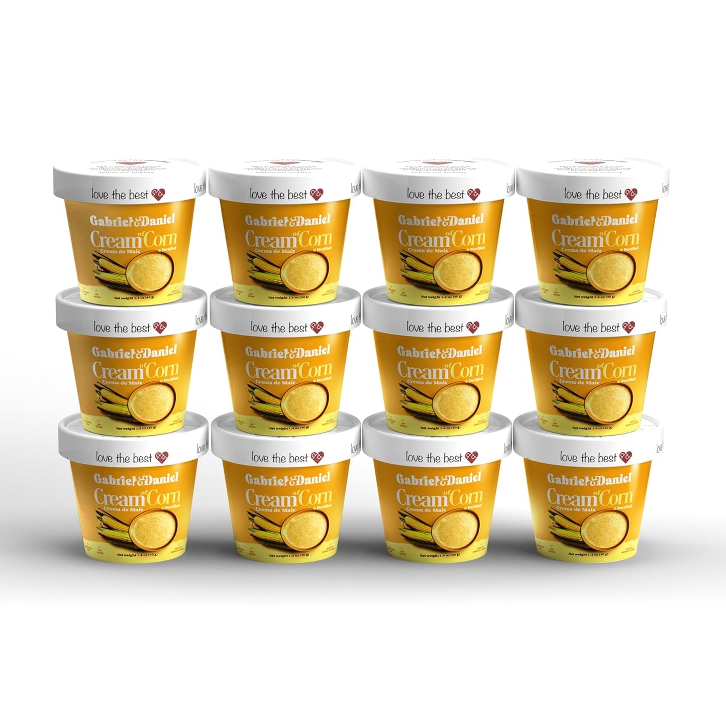 Gabriel & Daniel Gluten Free Instant Cream of Corn – Non-GMO, Pure and Wholesome Hot Cereal – Smooth & Creamy Texture with Vanilla – Microwave Cup for a Nourishing and Easy Breakfast To Go (Pack of 12)