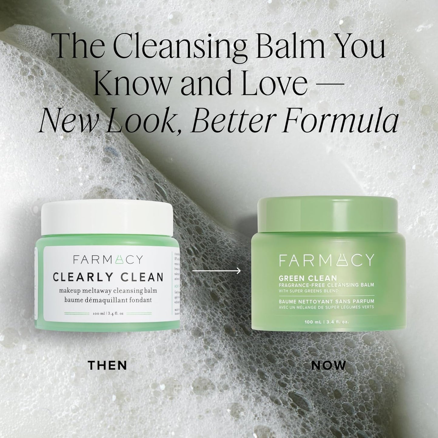Farmacy Makeup Remover Cleansing Balm - Green Clean Waterproof Makeup Remover + Oil Based Cleanser - Newly Formulated Double Cleanser with Plant Based Waxes + Upcycled Moringa (200ml)