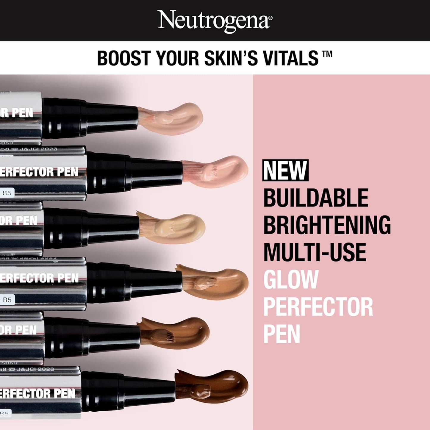 Neutrogena Healthy Skin Glow Perfector Pen, Lightweight Brightening Concealer Pen with Pro-Vitamin B5 & Vitamin E to Brighten Darkness & Dullness for a Natural, Radiant Highlight, Fair, .1 oz