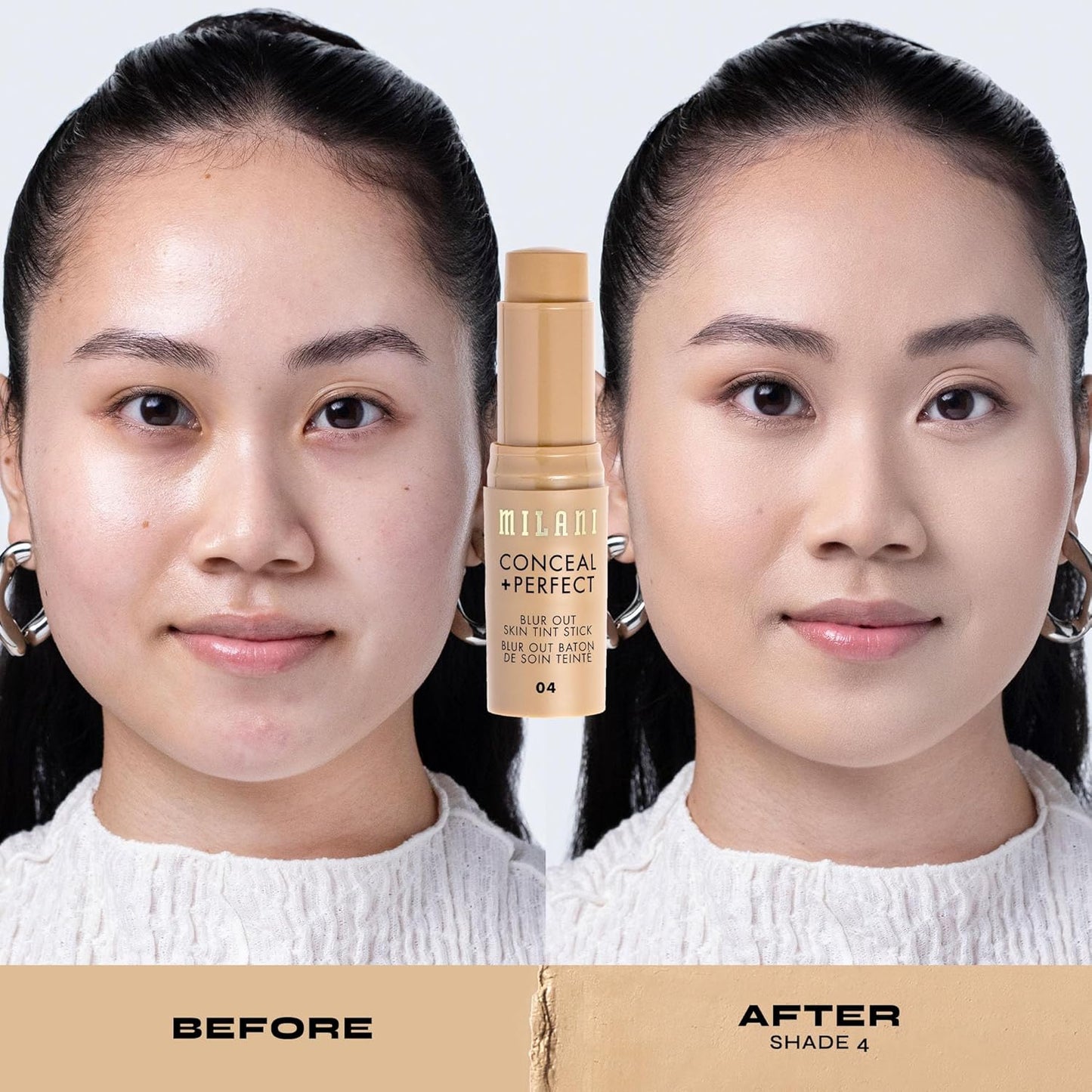 Milani Conceal + Perfect - Skin Tint Stick, Blur Out Tinted Moisturizer Makeup, Shade 004