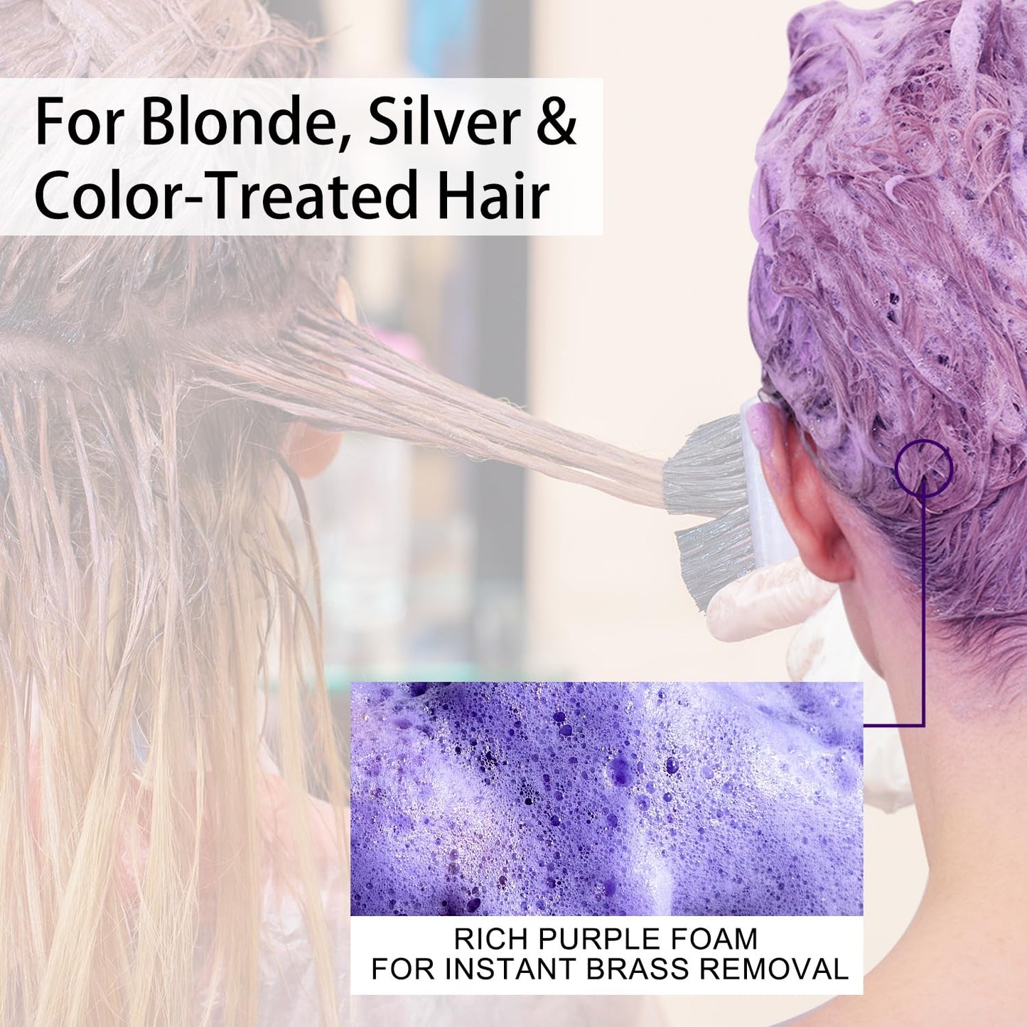 Sulfate Free Brass Toning Purple Shampoo Bar and Conditioner Set for Blonde, Bleached, Silver, or Brown Hair, Neutralizes Brassy Yellow Orange Tones, 6 oz