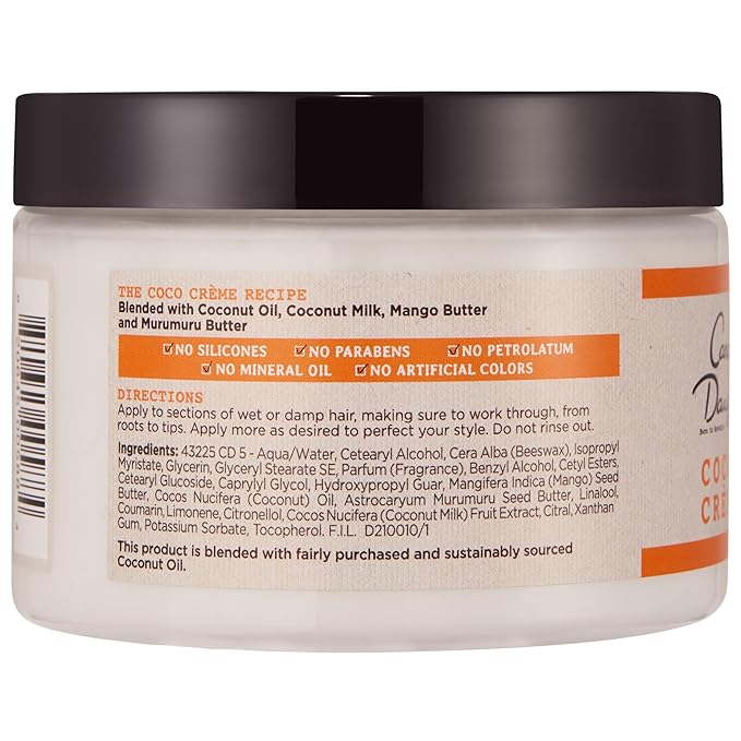 Carol's Daughter Coco Creme Coil Enhancing Moisture Butter, with Coconut Oil and Mango Butter, for Very Dry Curly Hair, Paraben and Silicone Free, 12 oz, (Pack of 2)