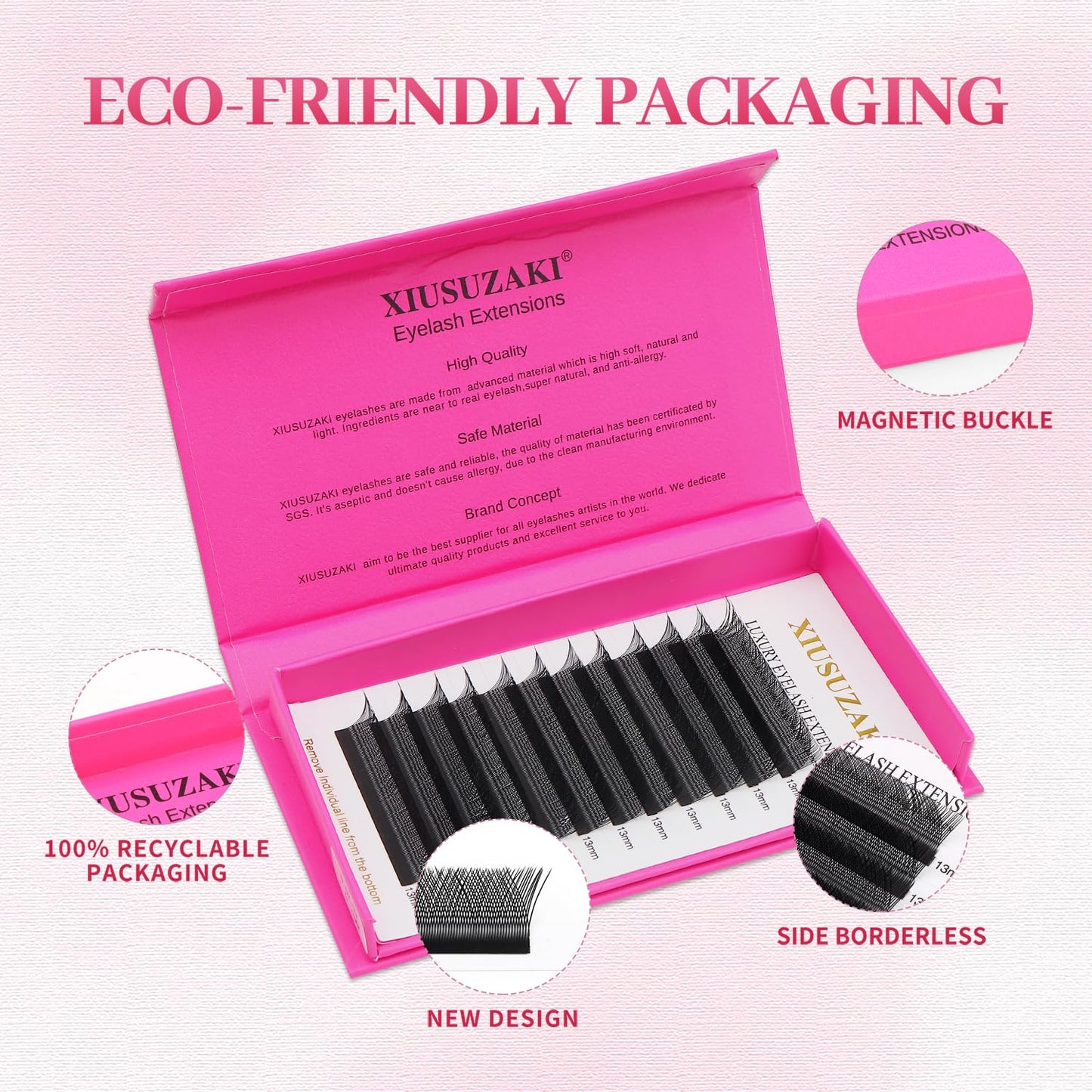 Lash Extensions 5D Eyelash Extensions W Lashes 0.07mm Thickness C Curl Lashes 8mm Soft Lash Trays Pestañas Pelo a Pelo Natural Matte Black False Eyelashes Individual Lashes(W-5D-0.07-C,8mm)