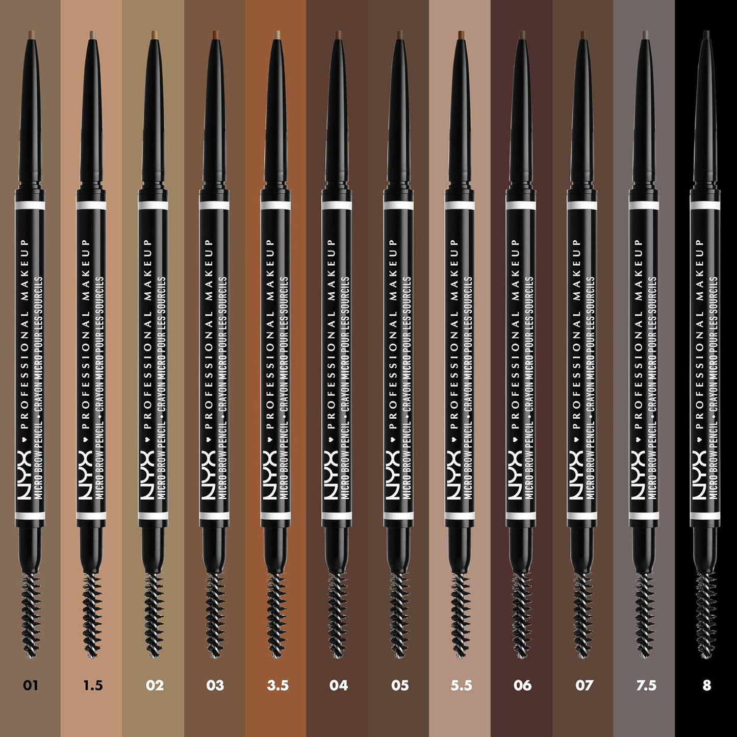 NYX PROFESSIONAL MAKEUP Micro Brow Pencil, Precise Eyebrow Pencil - Black