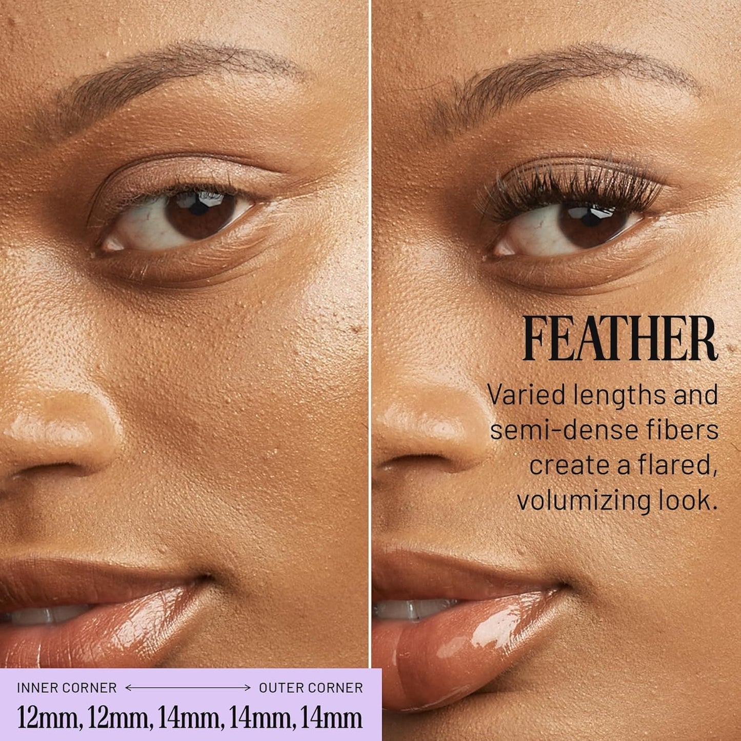 Lilac St - Feather Natural Faux Eyelash Clusters (12mm, 3 Pack) - Cat Eye Look - DIY Lash Extension Wisps - Lightweight & Lifelike - Lasts 10 Days - Cruelty Free, Vegan, Women Founded - 30 Lashes