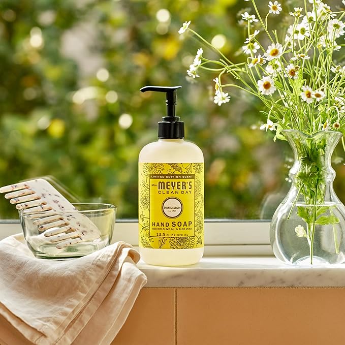 Mrs. MEYER'S CLEAN DAY Liquid Hand Soap, Dandelion Scent, 12.5 Ounce Bottle, (Pack of 2)