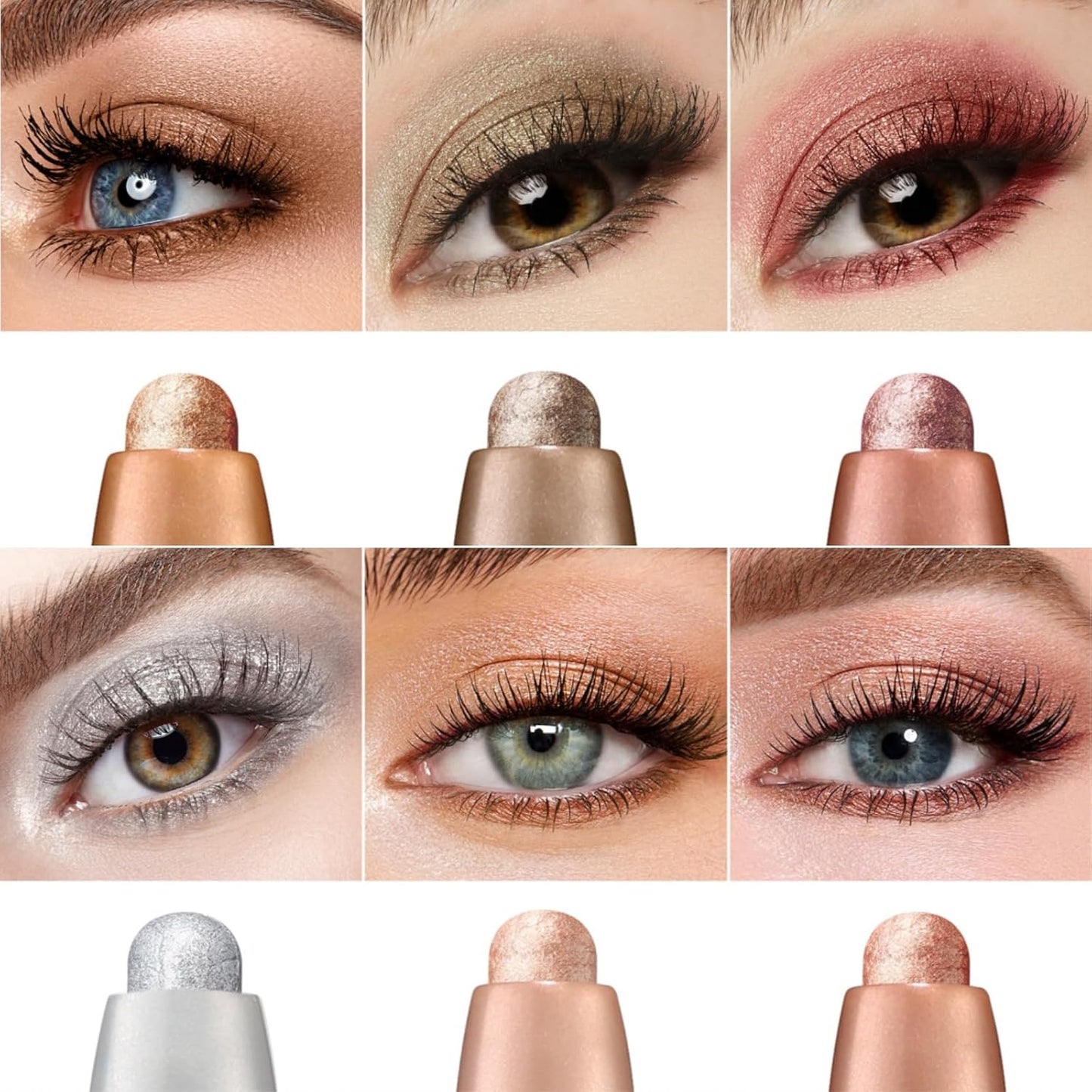Jolilab Eyeshadow Stick Set, 4 Colors Matte Professional Bright-Colored Contouring and Highlight Stick, Cream Waterproof Long Lasting High Pigmented Eye Shadow. (4, 18+21+22+23)