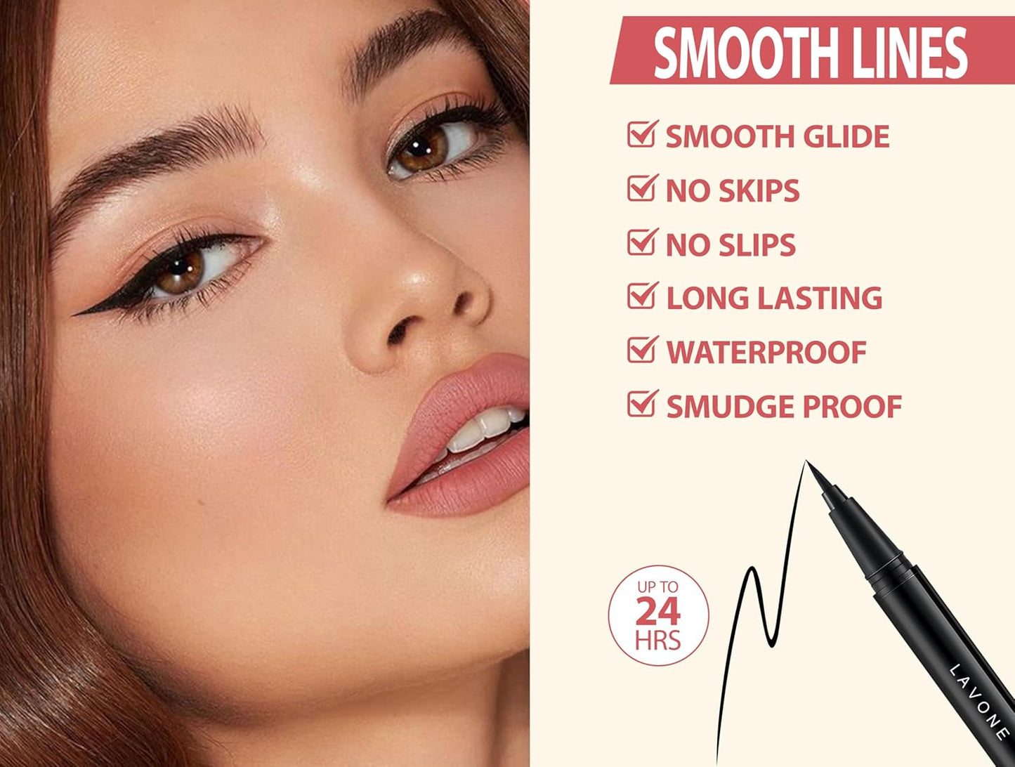 LAVONE Hair-Like Eyebrow Pen Makeup kit, Eyebrow Pencils for Women with Waterproof Microblading Eyebrow Pencil, Eyebrow Pomade, Eyeliner and Eyebrow Brush, Create Full, Natural Brows, Black Brown