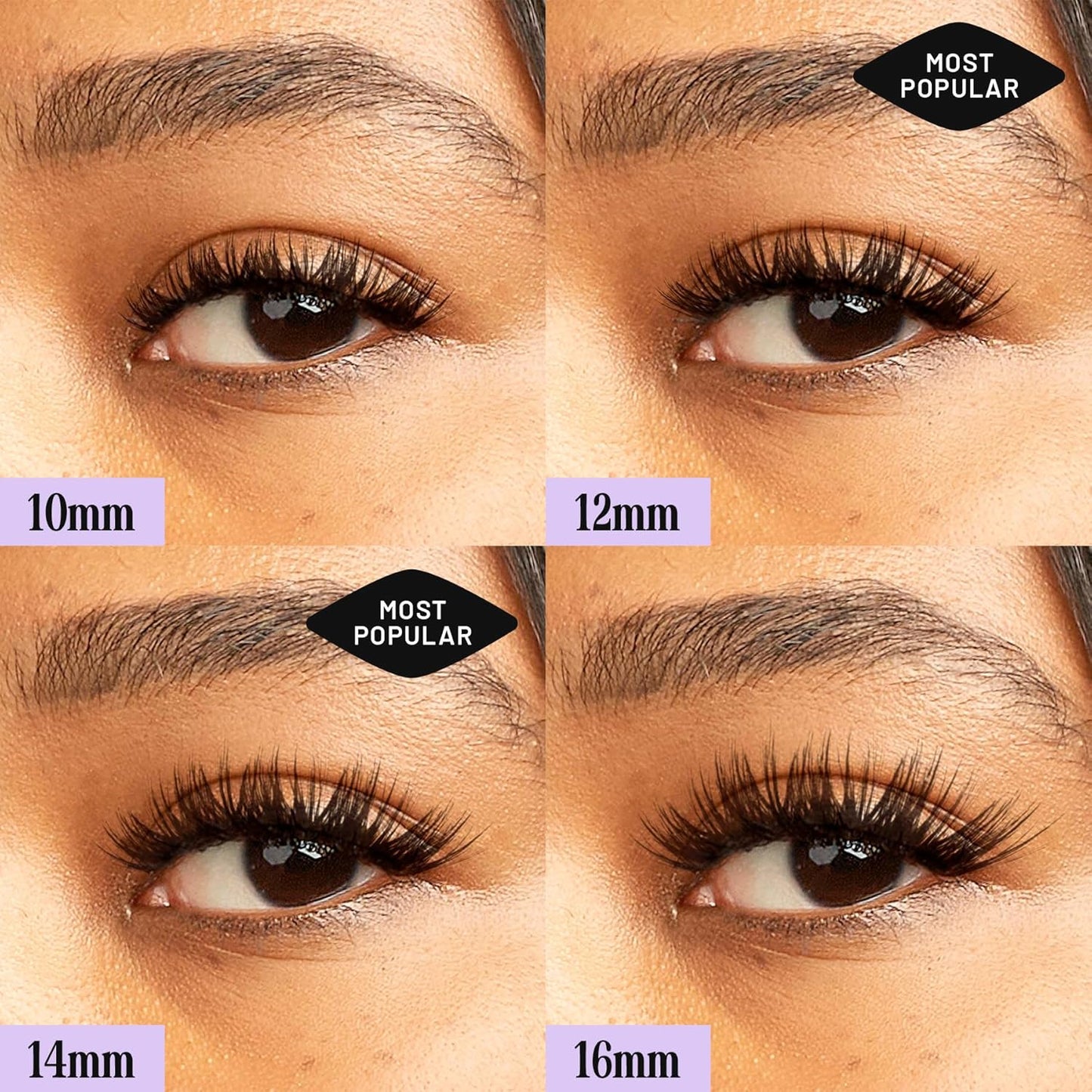 Lilac St - Midnight Dramatic Faux Eyelash Clusters (14mm) - Dark & Lush - DIY Lash Extension Wisps - Lightweight & Lifelike - Lasts 10 Days - Cruelty Free, Vegan, Women Founded - 10 Lashes