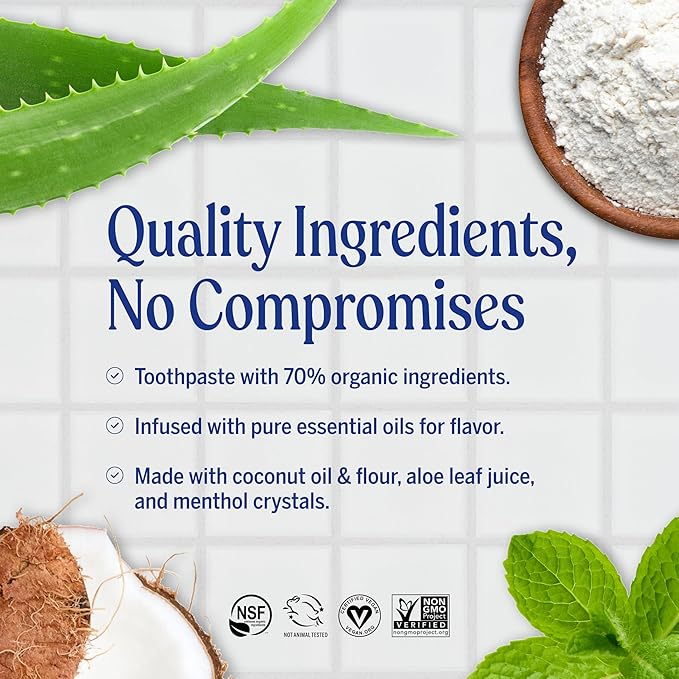 Dr. Bronner’s All-One Toothpaste Pack of 3– Spearmint, 5 oz– Fluoride-Free Toothpaste for Adults, SLS-Free, 70% Organic & Natural Ingredients, Vegan, Helps Freshen Breath & Reduce Plaque