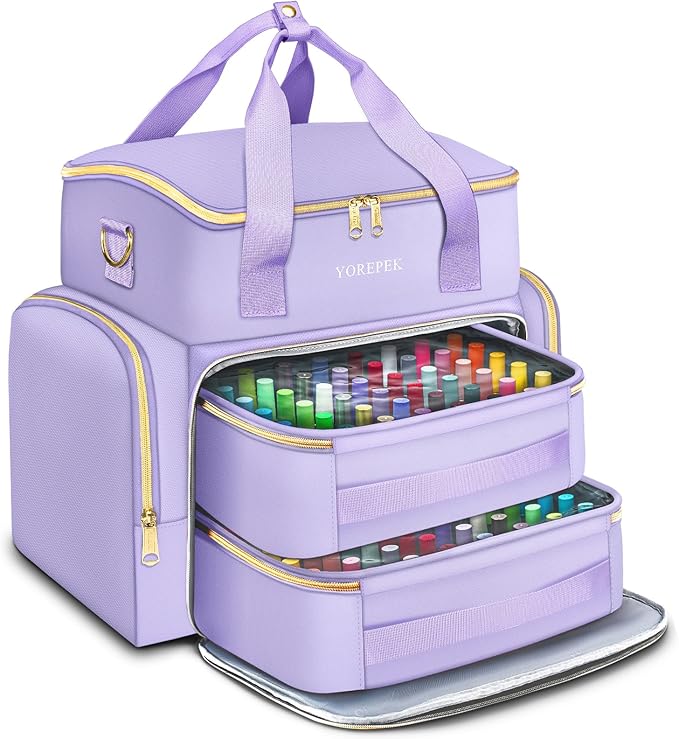 YOREPEK Extra Large Nail Polish Organizer Case Holds 96 to 100+ Bottles (15ml/0.5 fl.oz) UV lamp, Gel Polish Travel Case Bag with 2 Removable Pouches Fits Nail Suppiles, Gifts for Manicurist, Purple