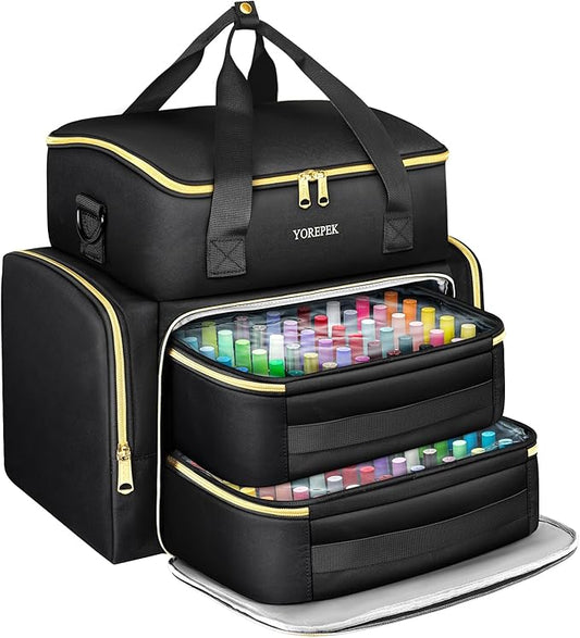 YOREPEK Extra Large Nail Polish Organizer Case Holds 96 to 100+ Bottles (15ml/0.5 fl.oz) UV lamp, Gel Polish Travel Case Bag with 2 Removable Pouches Fits Nail Suppiles, Manicurist Nail Tech Gifts