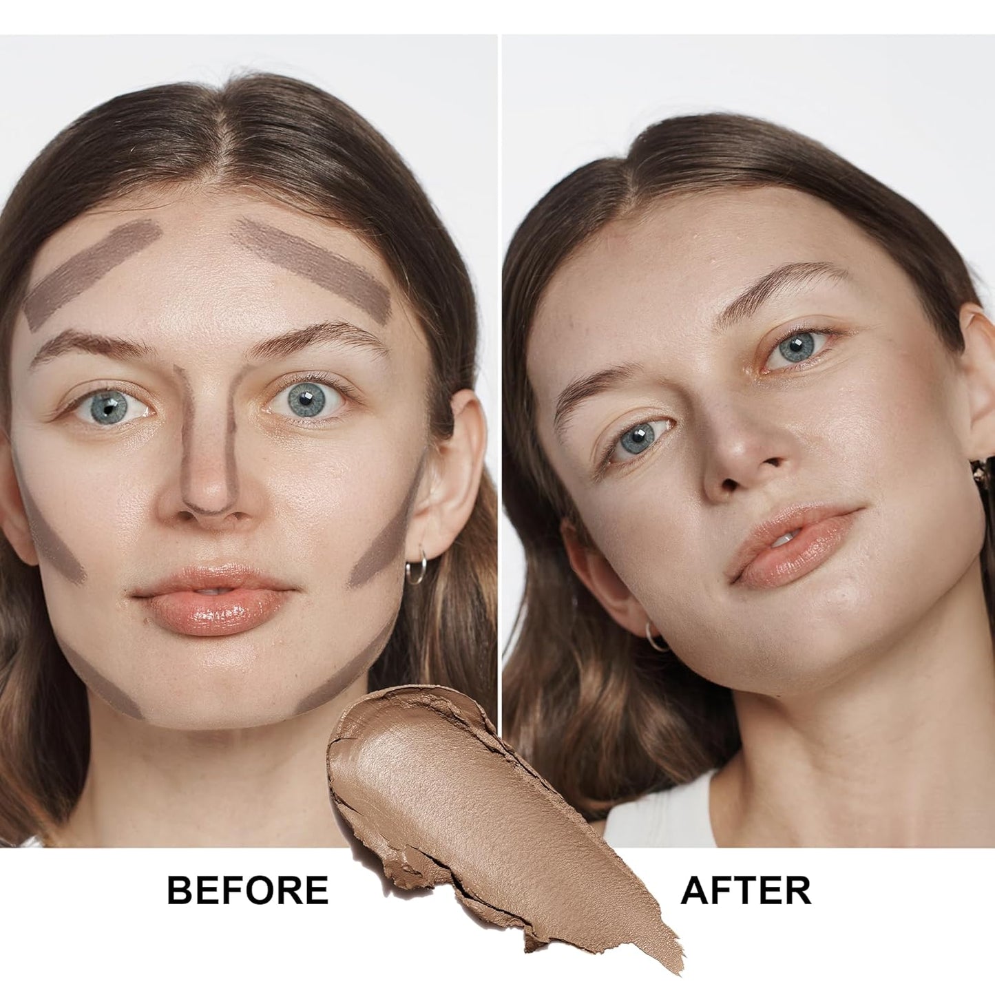FV Cool Toned Contour Stick, Blendable & Smooth, Natural Finish Cream Contour Stick, Waterproof & Long Lasting Face Shaping Contouring Stick Makeup for Beginners, Cruelty-free, 01 Amber