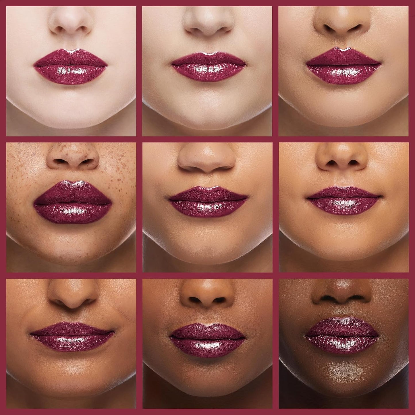 Oulac Burgundy Lipstick for Women with Metallic 3D Shine Lightweight Hydrating Formula, High Impact Lip Color, Vegan Beauty, Full Coverage Lip Makeup, Christmas Gifts for Women, Love Particle(03)