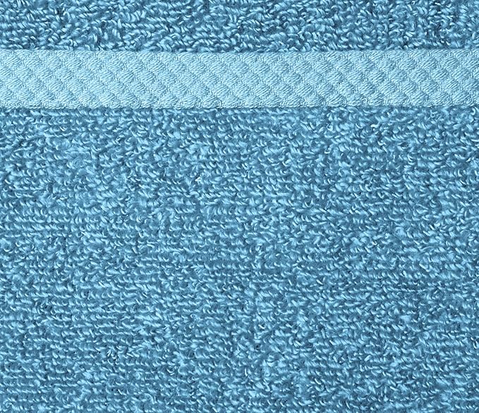 Amazon Basics Soft Cotton Washcloths, Quick-Dry, 12" x 12", 12-Pack, Lake Blue