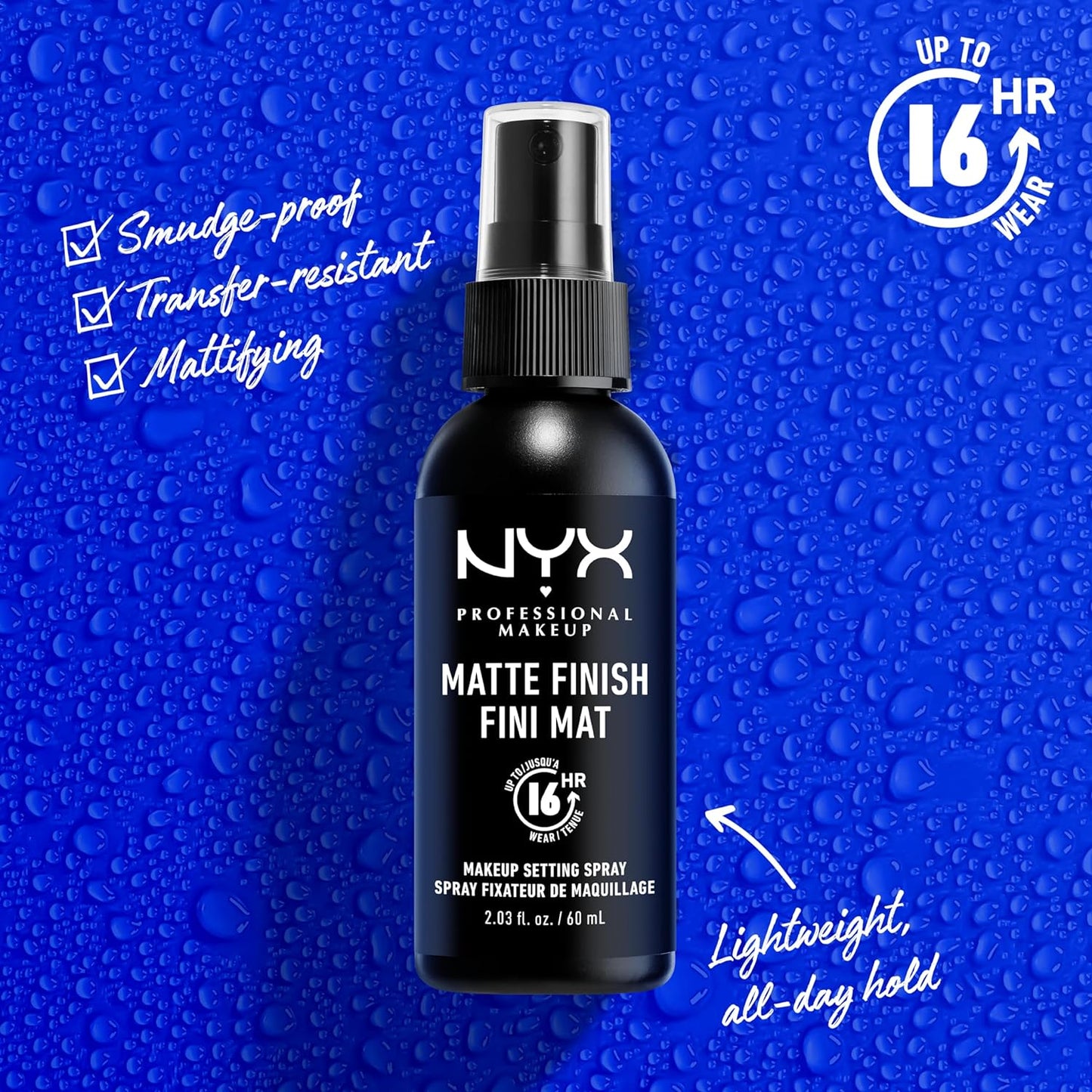 NYX PROFESSIONAL MAKEUP Makeup Setting Spray - Matte Finish, Long-Lasting Face Mist for up to 16HR Wear, Vegan Formula (Pack of 2)