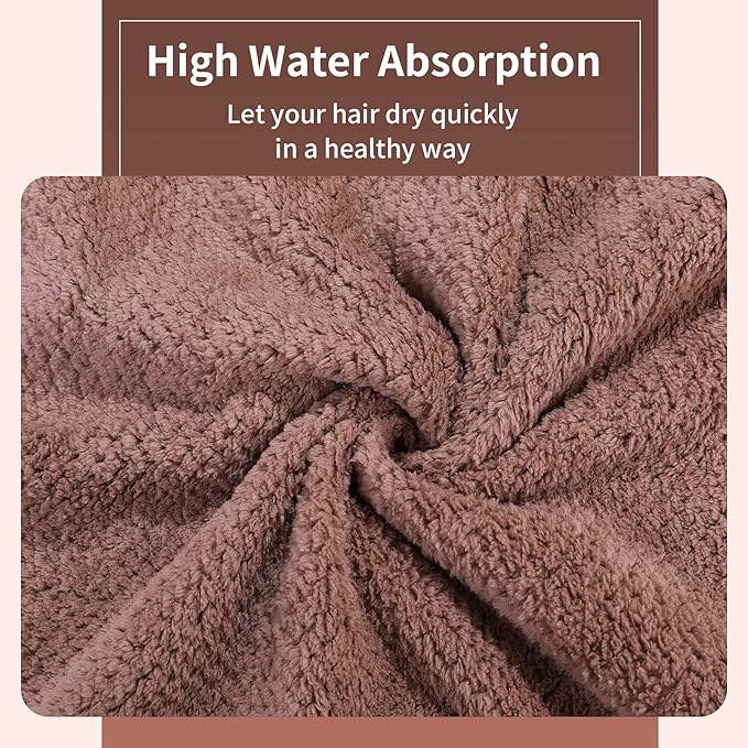 Microfiber Hair Towel Quick Dry Hair Towel Hair Drying Towels Suitable for All Kinds of Hair Ultra Absorbent Long and Thick Hair 19X39inch Dark Brown (1pcs)