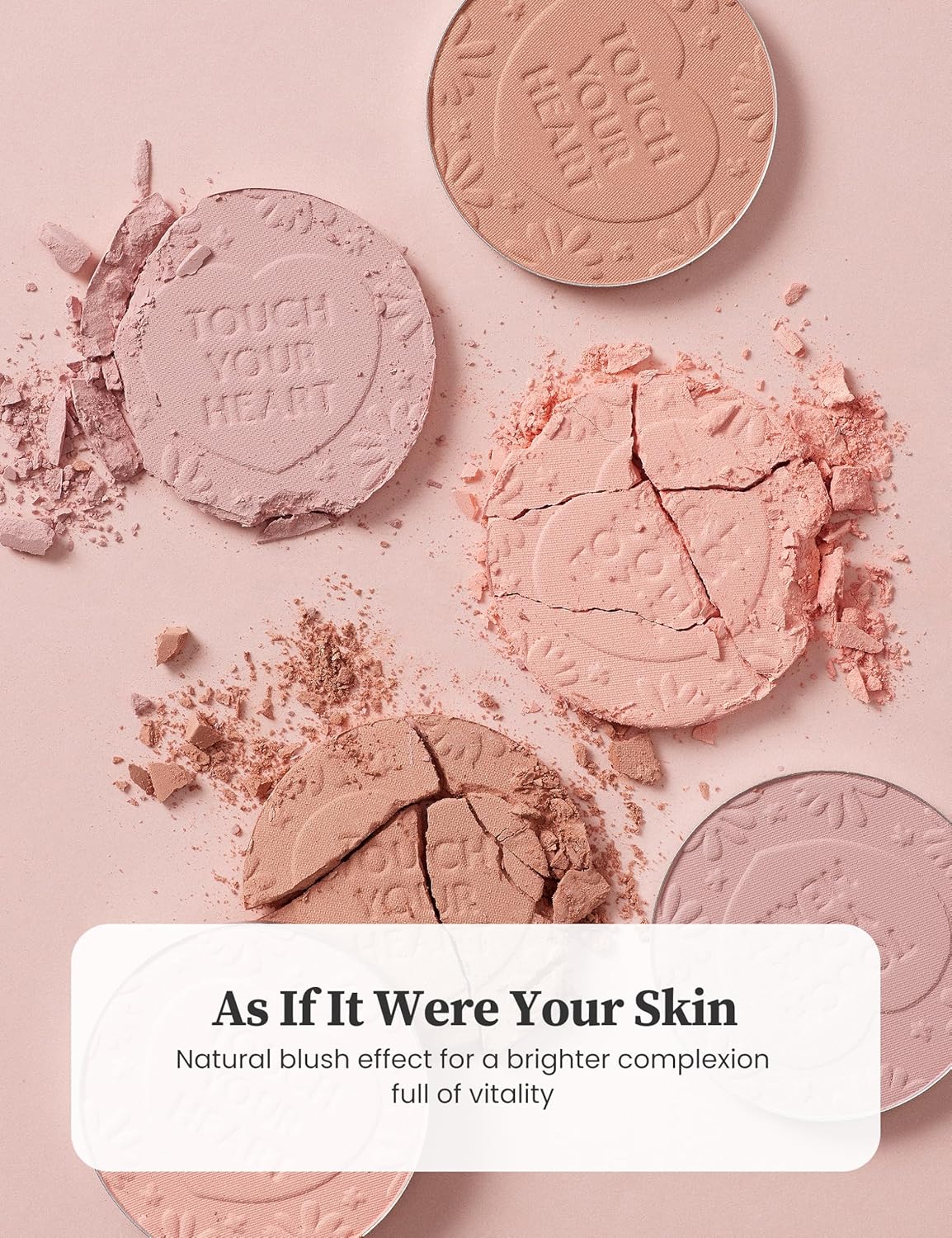 MILKTOUCH Touch My Cheek in Bloom Blush Sunset Rose | Face Blushes Compact Powder Makeup | Shimmer Powder Blush Oil Absorbing Powder Compact | Face Powder for Oily Skin Korean Blush (0.18 oz)