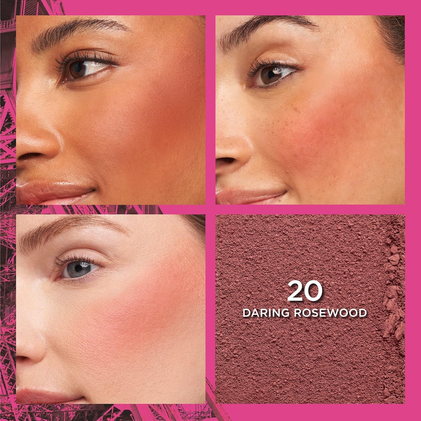 L'Oreal Paris Infallible Up to 24H Fresh Wear Soft Matte Blush, Blendable, Long-Lasting and Waterproof Cheek Make Up, Daring Rosewood 20, 0.31 Oz