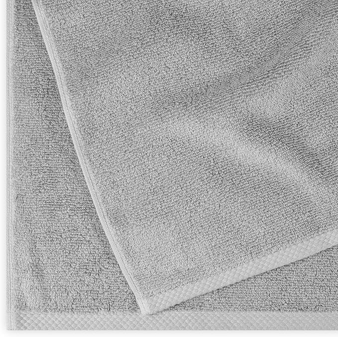 Amazon Basics 2 Piece Quick-Dry Oversize Bath Towel, 100% Cotton, 54" x 30", Platinum