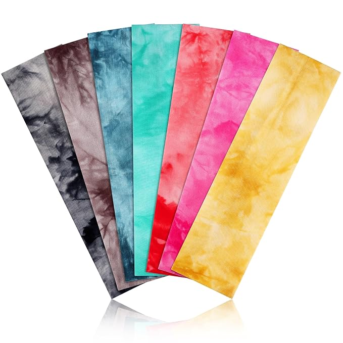 Headbands for Women, Stretchy Non Slip Soft Cotton Cloth Hair Bands for Sports, Workout, Yoga and Running, 7pcs