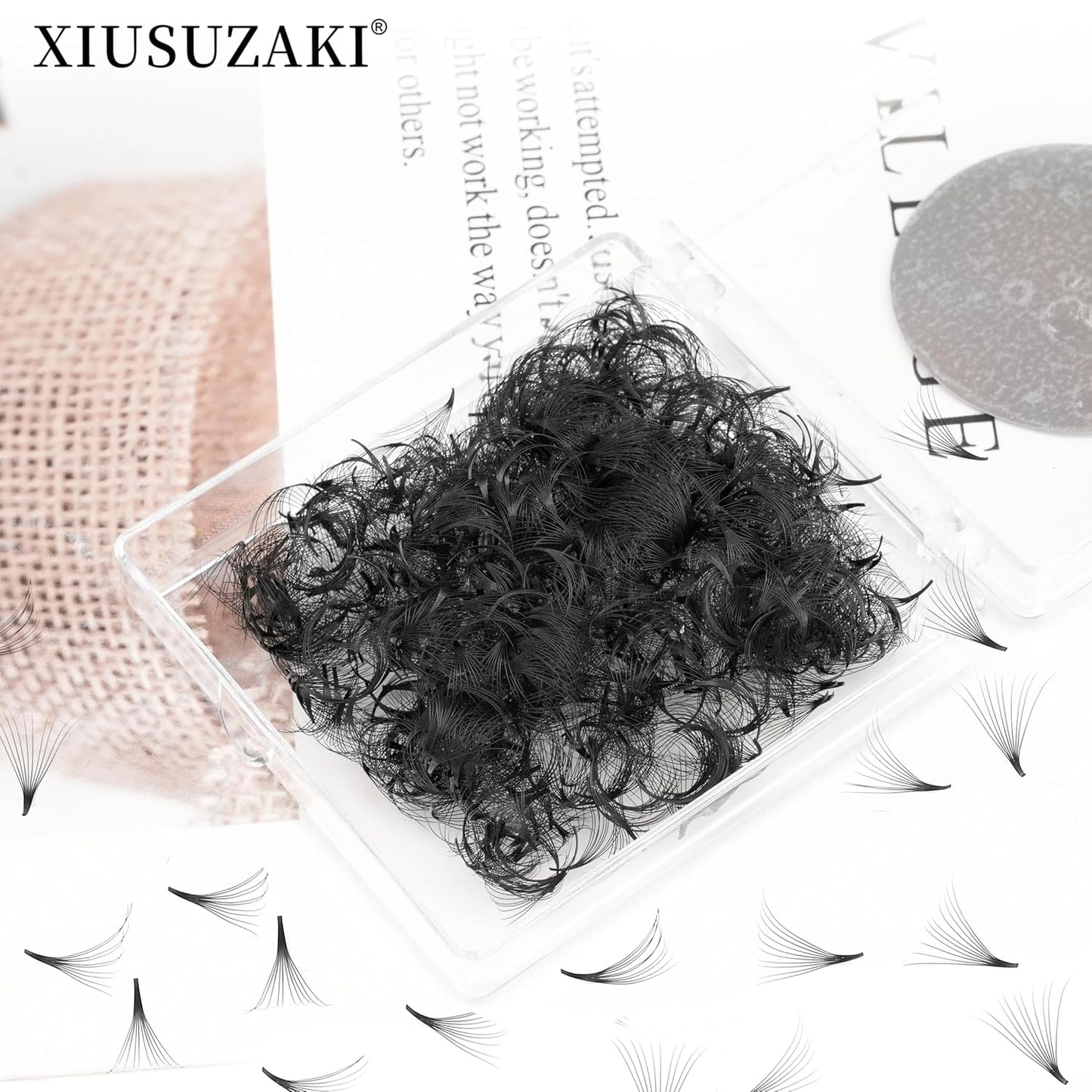 Premade Fans Eyelash Extensions 600 Fans 10D Volume Lash Extensions 0.03 Thickness Eyelash Extension C Curl Premade Lash Fans Mix 8-15mm Fluffy Soft Handmade Loose Fan(600Fans-10D-0.03-C,8-15mm)