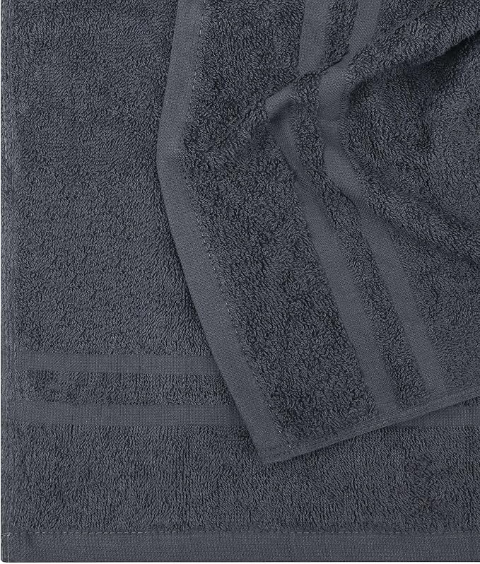 Utopia Towels Cotton Bleach Proof Salon Towel 16 by 27 inches, Bleach Safe 100% Cotton Hand Towel for Gym, 24 Pack, Dark Grey