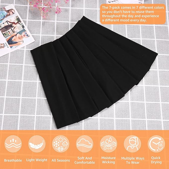 Headbands for Women, Stretchy Non Slip Soft Cotton Cloth Hair Bands for Sports, Workout, Yoga and Running, 7pcs