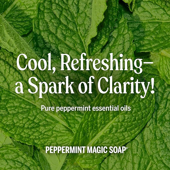 Dr. Bronner's Pure-Castile Magic Soap Liquid (Peppermint, 1 Gallon) – Made with Regenerative Organic Certified Oils - For Face, Hair, Laundry, Dishes- Hand Soaps & Body Wash