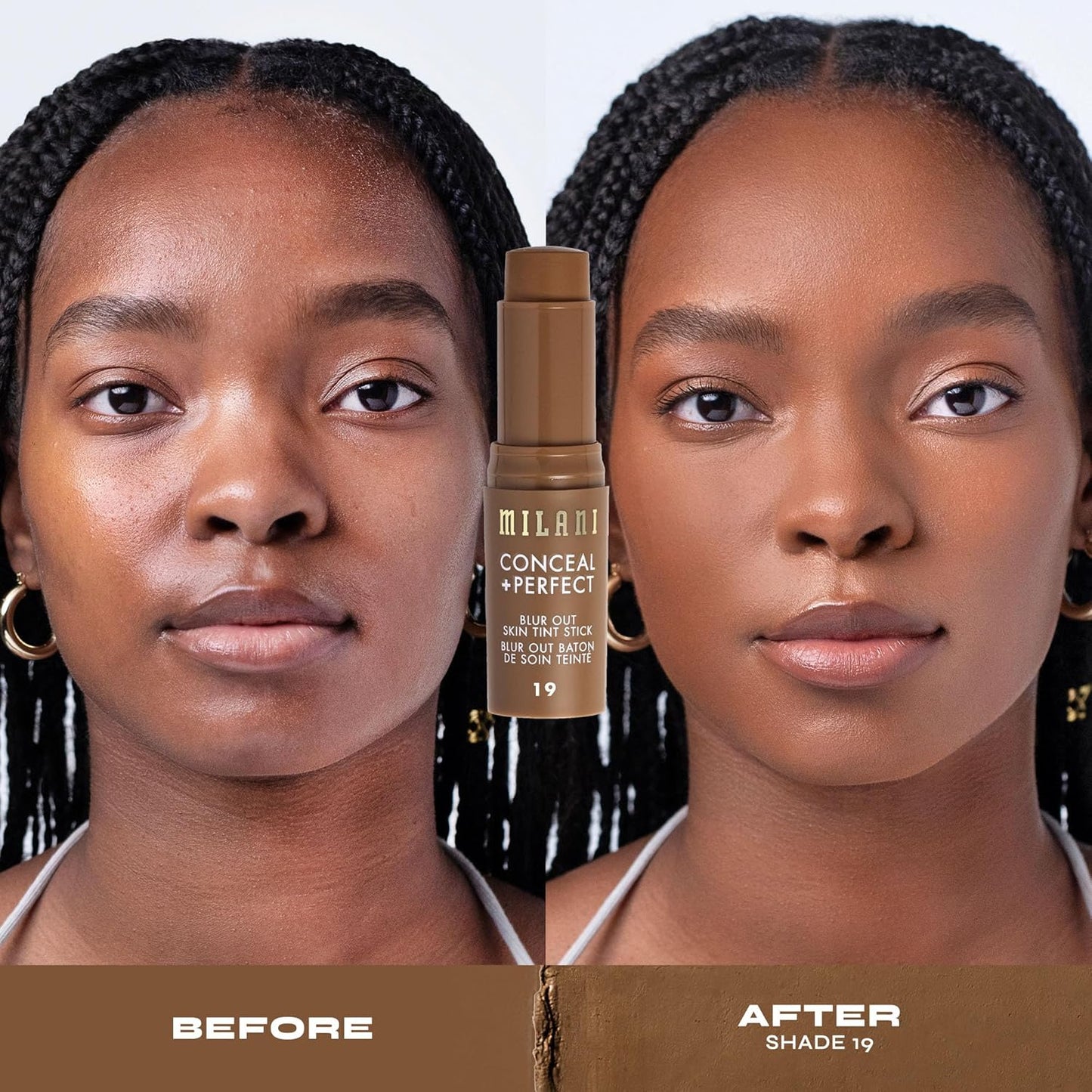 Milani Conceal + Perfect - Skin Tint Stick, Blur Out Tinted Moisturizer Makeup, Shade 019