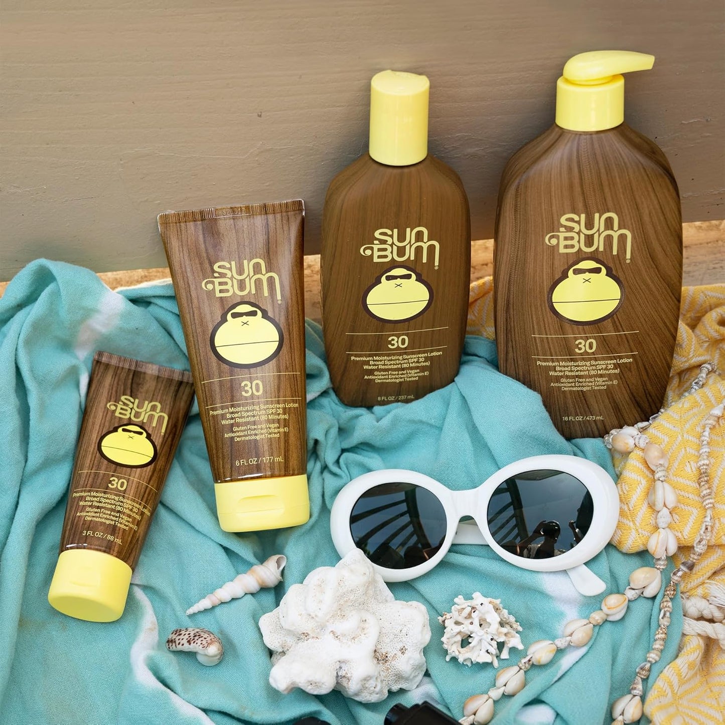 Sun Bum Original SPF 30 Sunscreen Lotion | Vegan and Hawaii 104 Reef Act Compliant (Octinoxate & Oxybenzone Free) Broad Spectrum Moisturizing UVA/UVB Sunscreen with Vitamin E | 3 oz (Pack of 2)