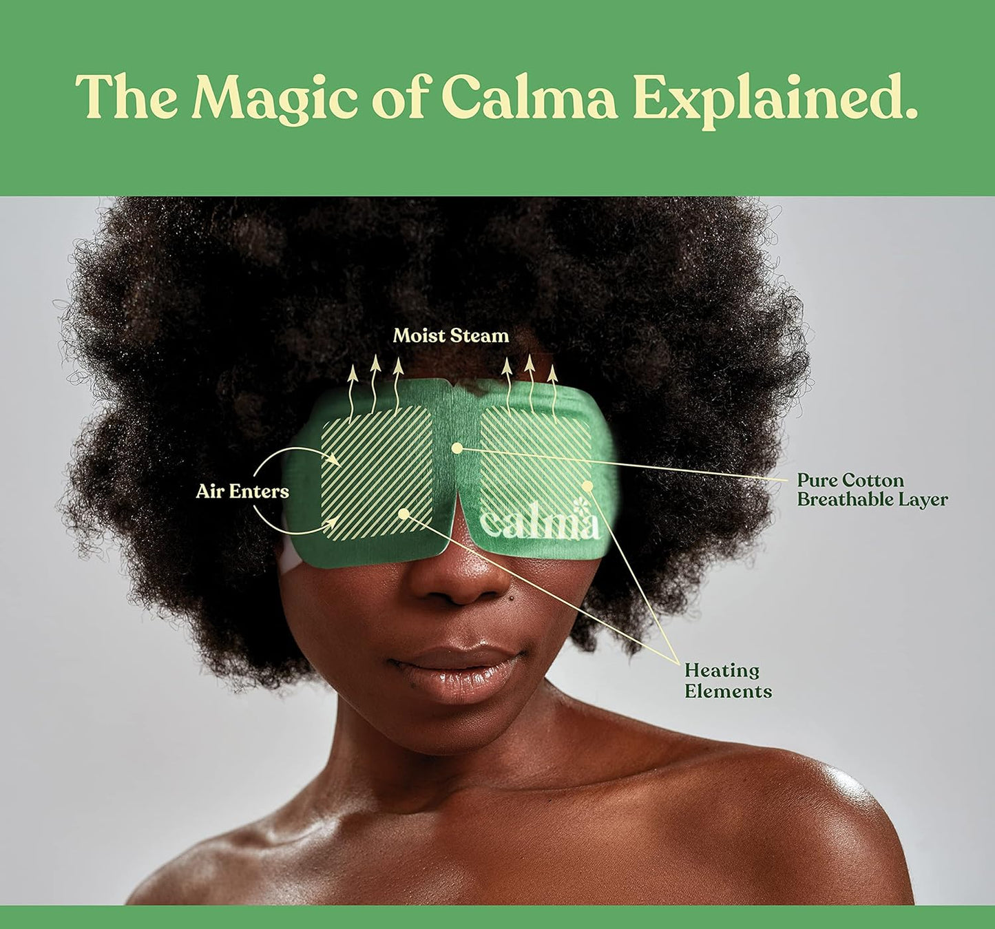 16 Pack Calma Heated Eye Mask - Hot Compress For Eye Fatigue - Helps Relief Dry Eyes, Blue Light Strain, Headaches and Dark Circles (Unscented)