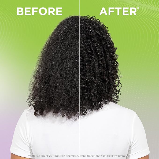Garnier Fructis Curl Nourish Conditioner, Curly Hair Conditioner with Coconut Oil and Plant Protein, Up to 48HR Defined Curls for all Curl Types, 21 Fl Oz (Packaging May Vary)