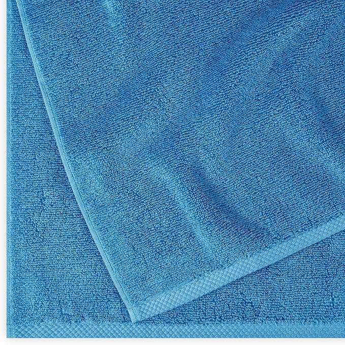 Amazon Basics 2-Piece Quick-Dry Oversize Bath Towel, 100% Cotton, 54" x 30", Lake Blue