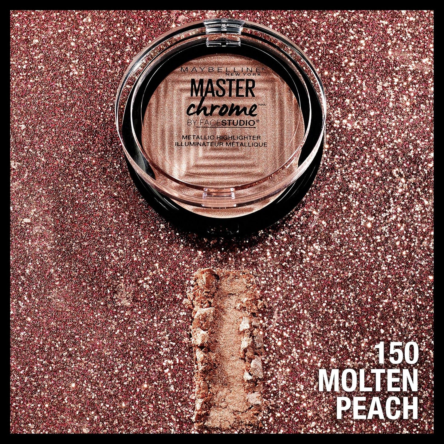 Maybelline New York Facestudio Master Chrome Metallic Highlighter Makeup, Molten Peach, 0.19 Ounce