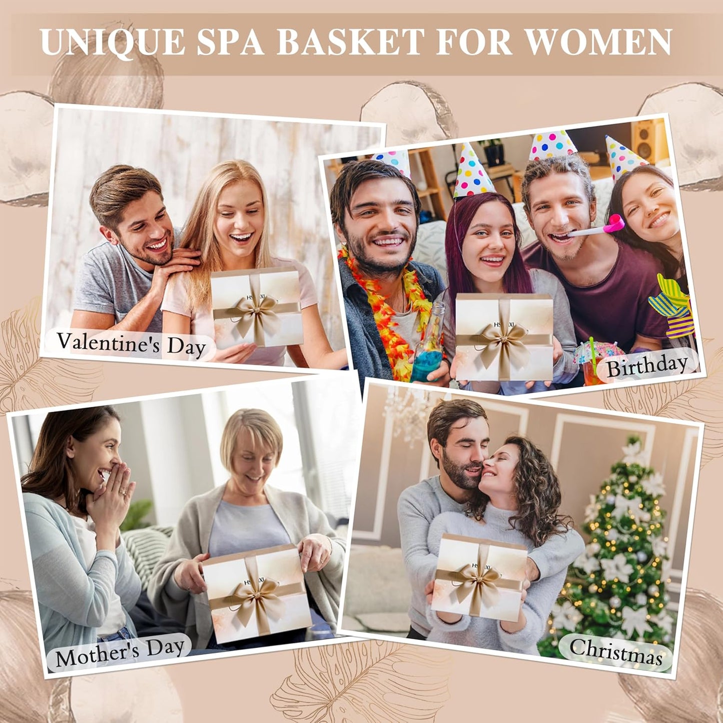 Gifts for Women Bath and Body Gift Basket Set for Women, 12 Piece Set of Coconut Home Spa Set for Self Care, Mothers Day Relaxing Bath Sets Birthday Christmas Gifts for Mom Sister Her Wife