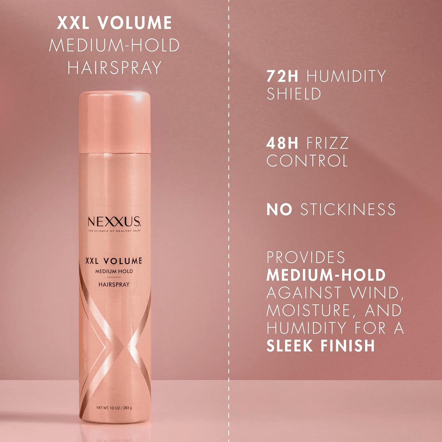 Nexxus Styling Spray XXL Finish Volume Medium Hold Hairspray Powered by STYLEPROTECT Technology 10 oz